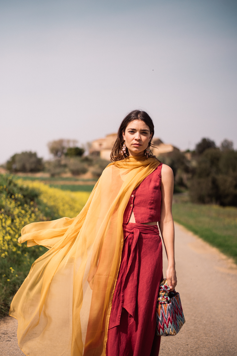 OCHER SILK SHAWL