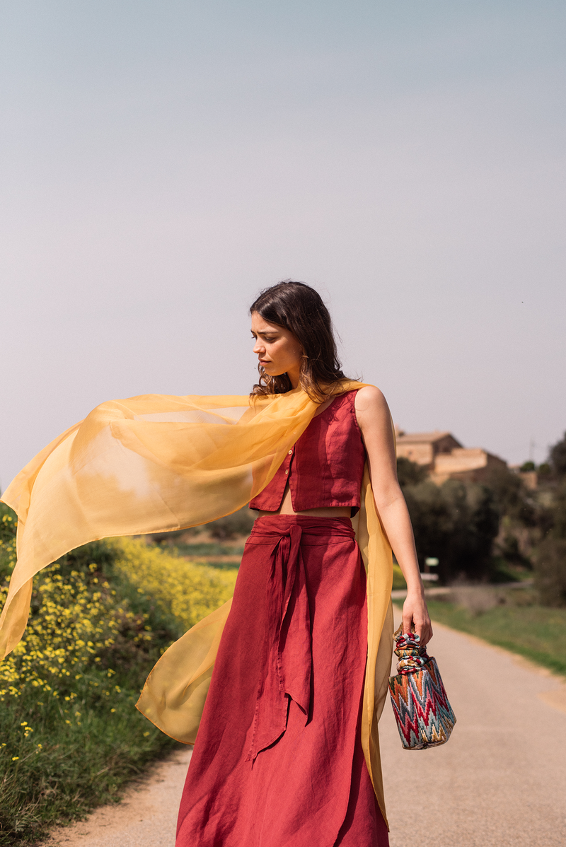 OCHER SILK SHAWL